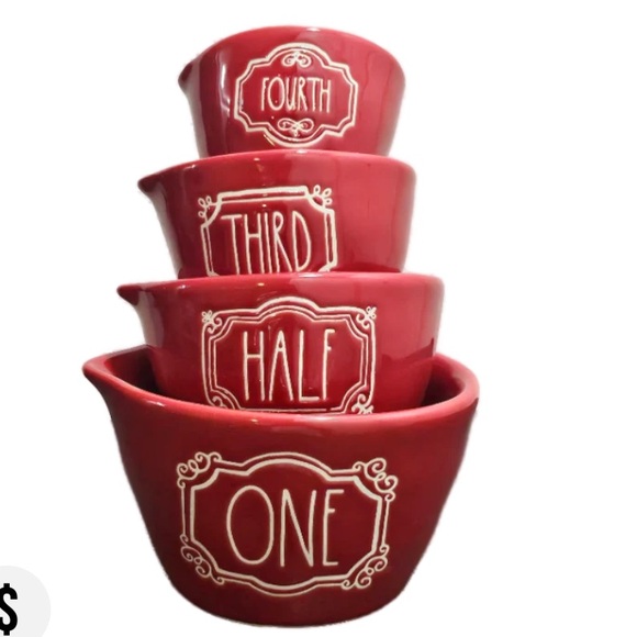 ๐
๐ HTF Rae Dunn Red Frame Holiday Measuring Cups NWT - Picture 3 of 6